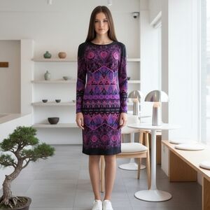 Maggy L. Elegant Women's Purple and Black Dress